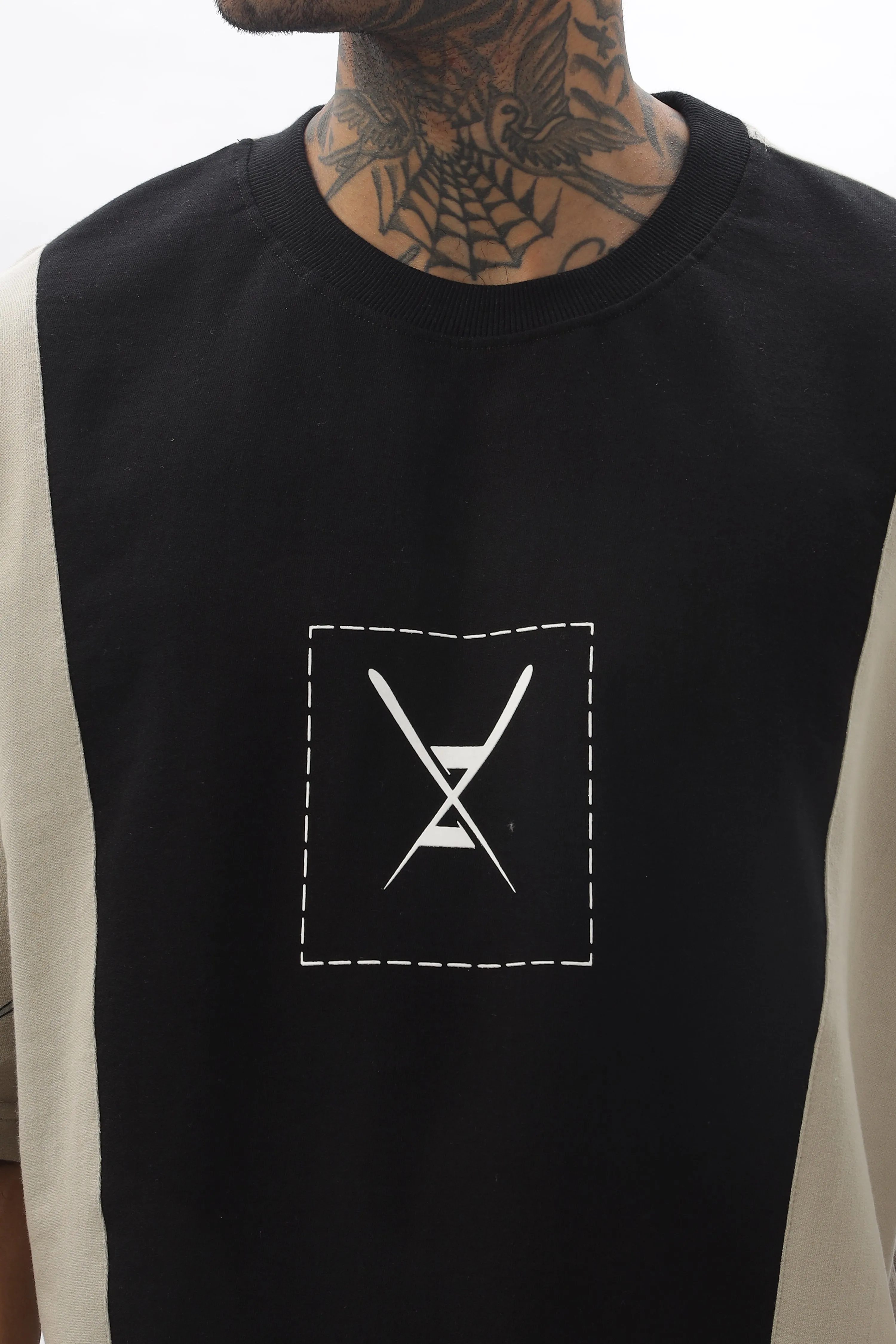 CrossBlock Black&Grey Dropshoulder Tee