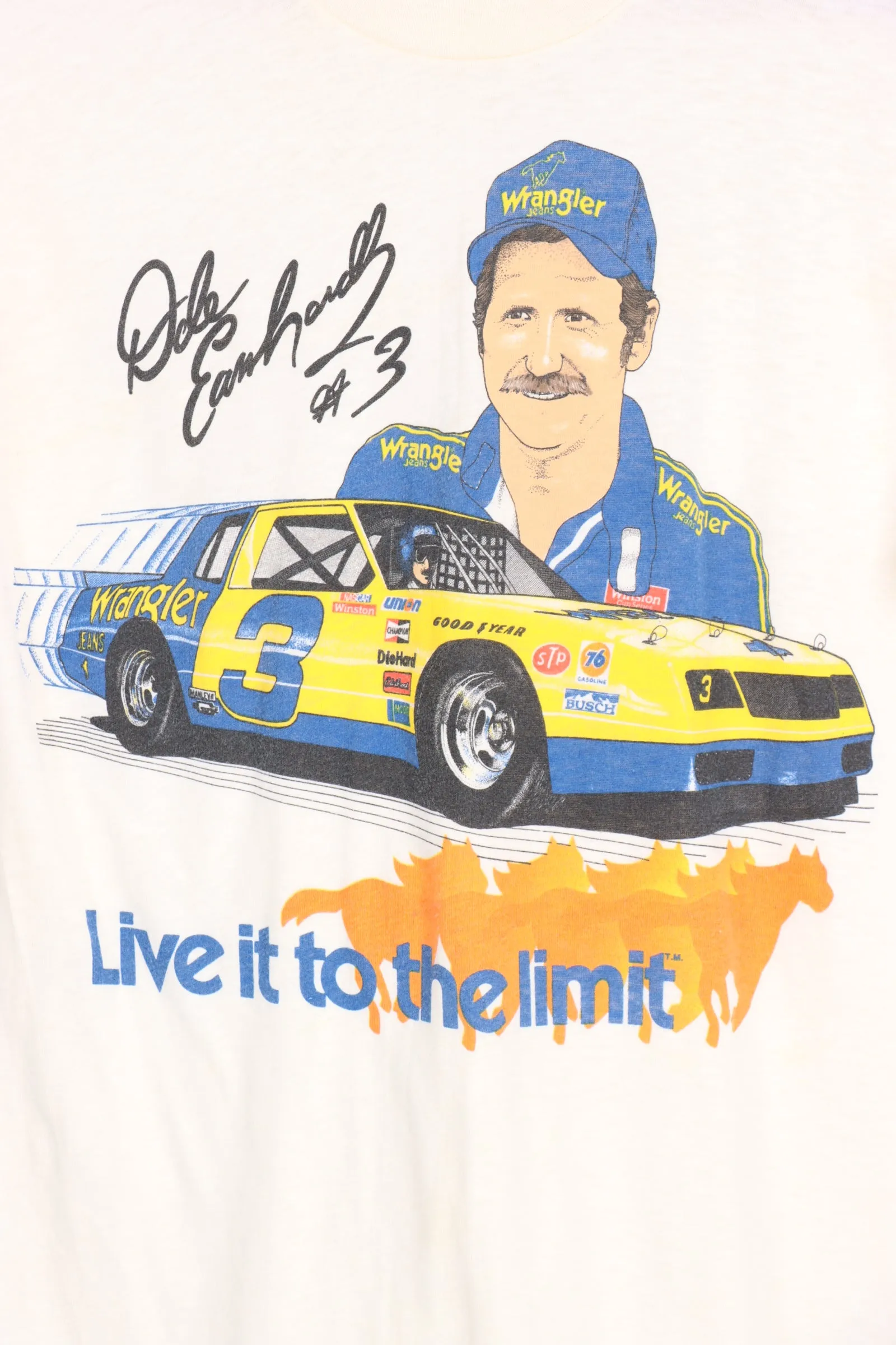 Dale Earnhardt 80's NASCAR 'Live it to The Limit' Single Stitch Tee (XS)