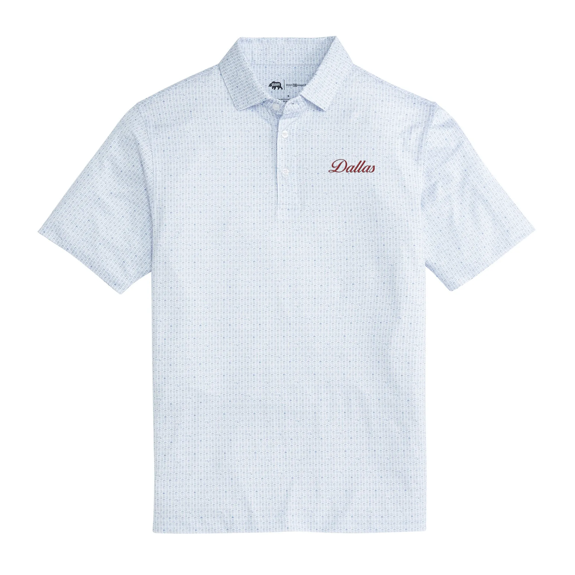 Dallas Vintage Script Tailgate Games Printed Performance Polo - Open Air