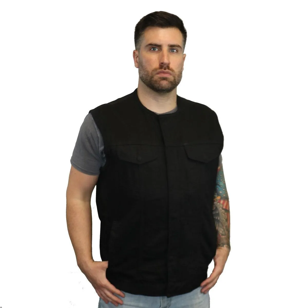 Daniel Smart Concealed Snaps Denim Vest