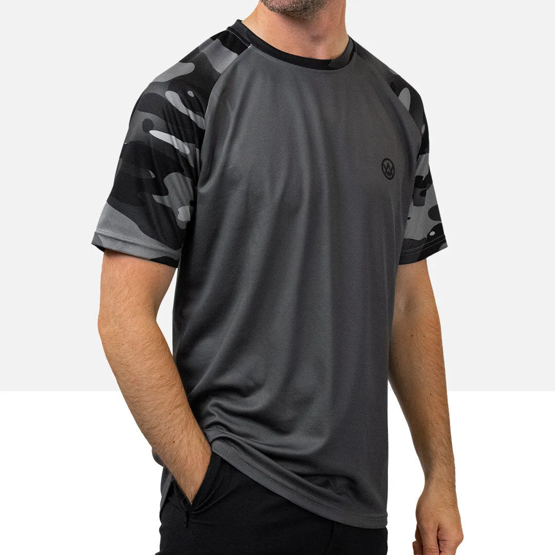 Dark Camo Short Sleeve MTB Jersey (Sleeves Only Design)