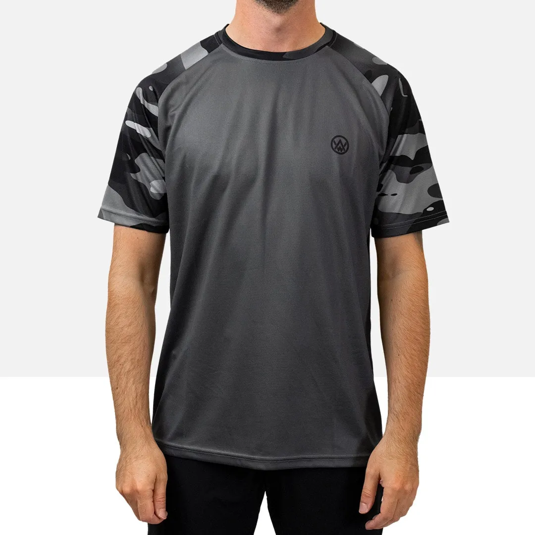 Dark Camo Short Sleeve MTB Jersey (Sleeves Only Design)