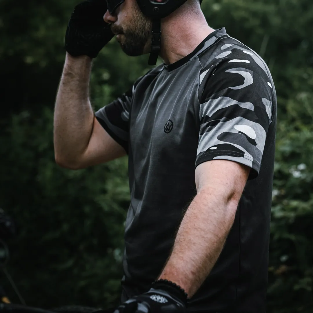 Dark Camo Short Sleeve MTB Jersey (Sleeves Only Design)