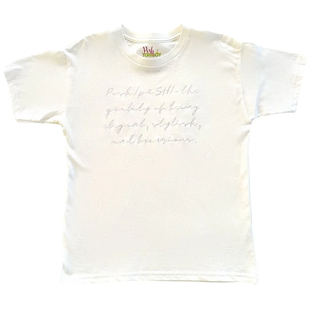 Definition of Posh White Statement T-shirt - Iridescent