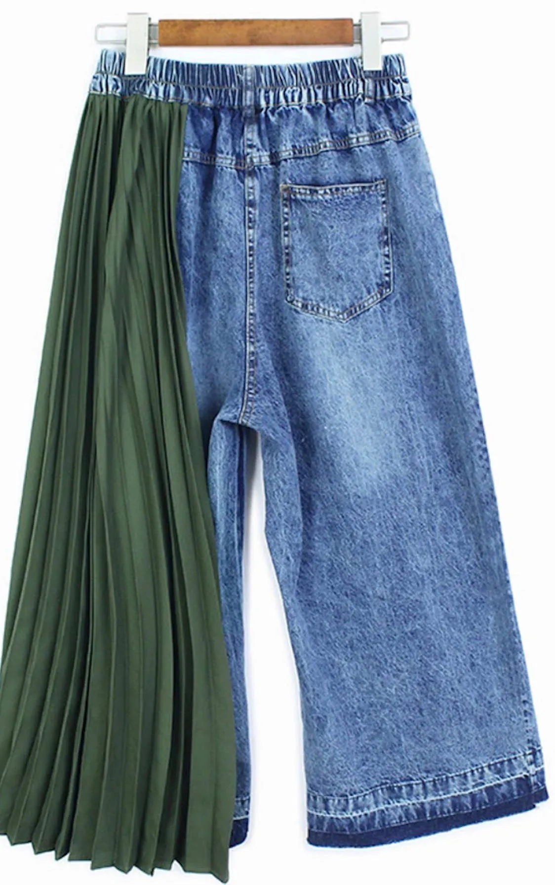 Denim Jean with Olive Pleat