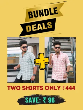 Double Delight: Buy Two Satin Cotton Casual Shirt  Combo for Just ₹444! ✨