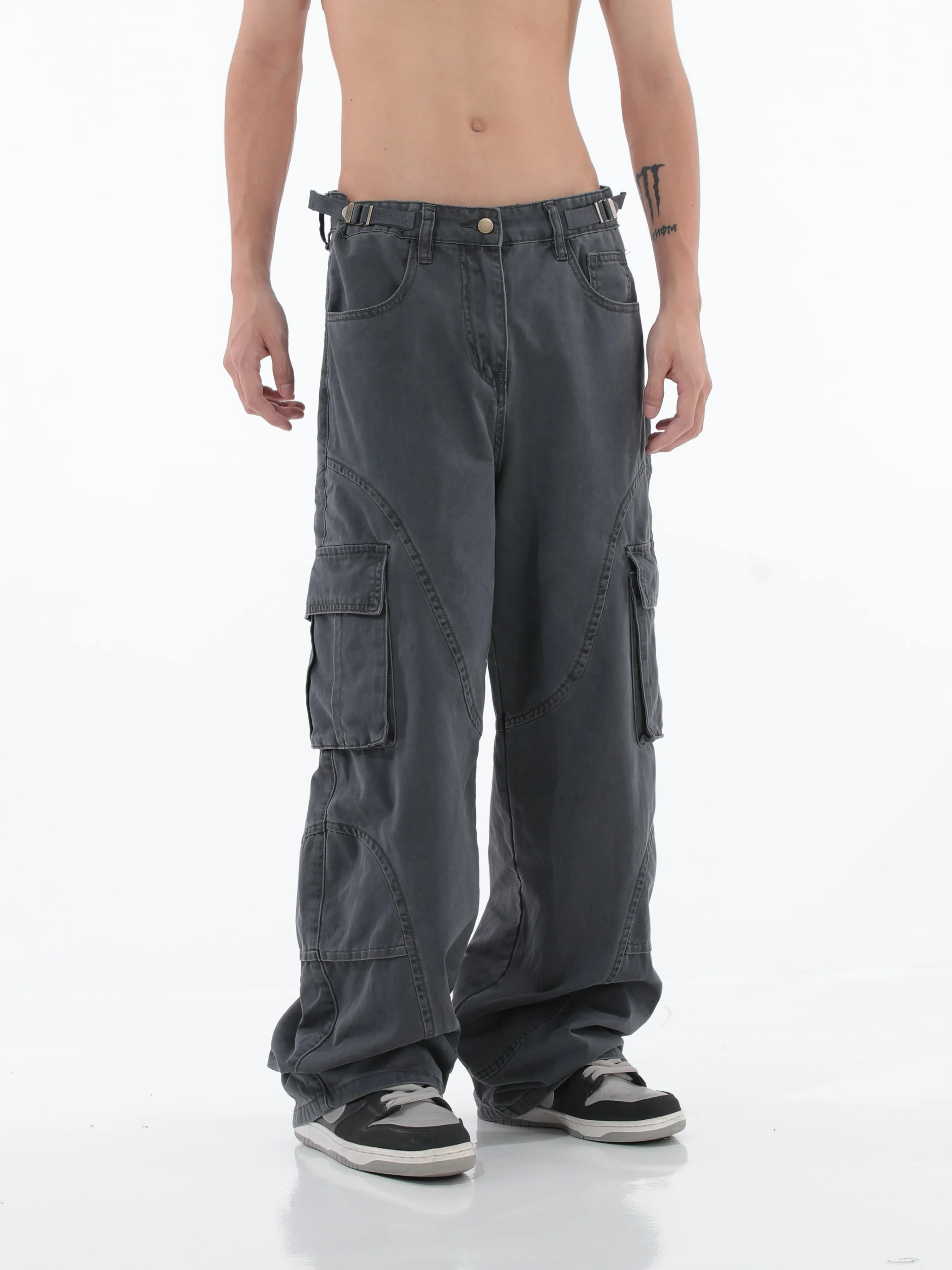 Double Waist Strap Cargo Pants