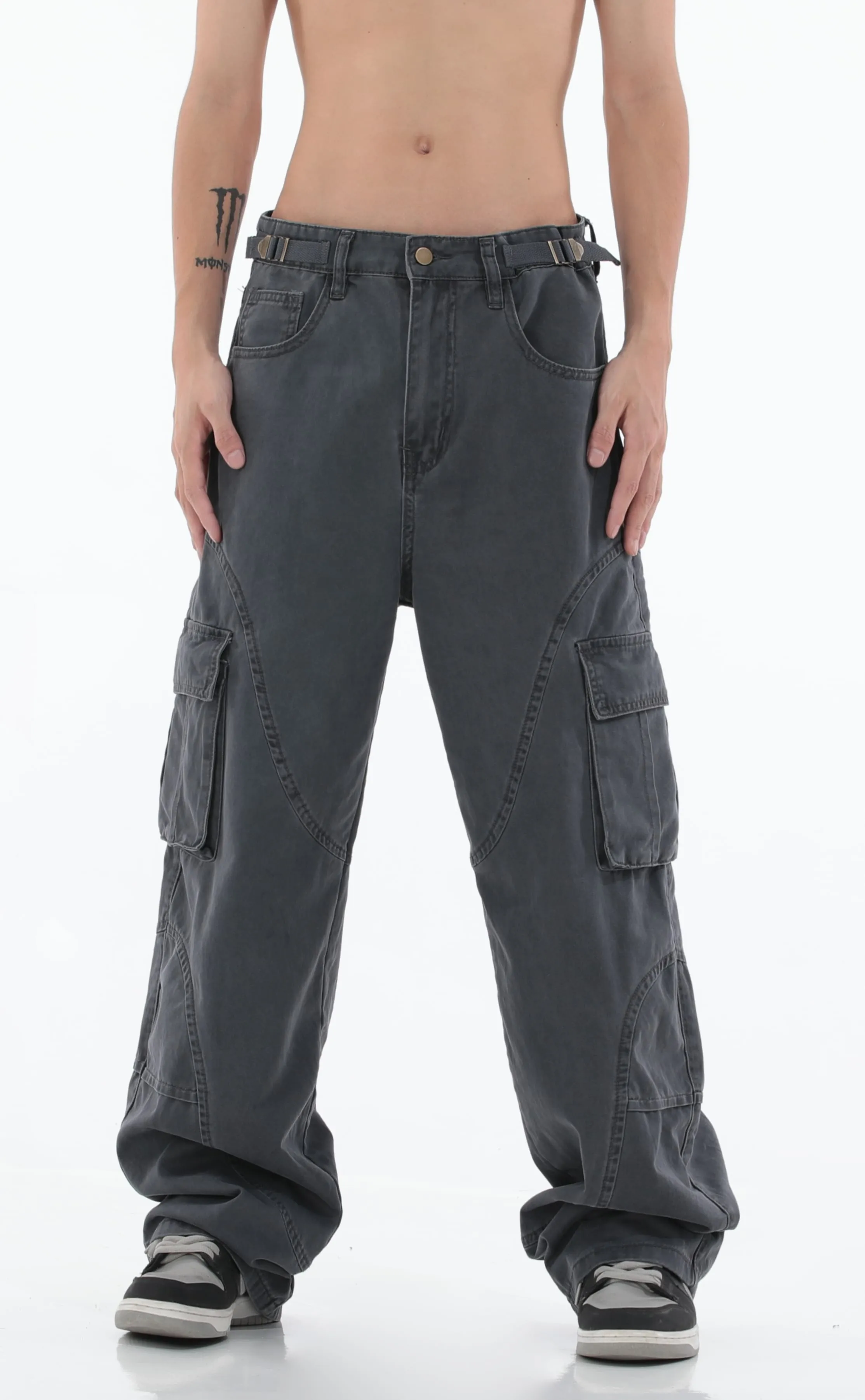 Double Waist Strap Cargo Pants