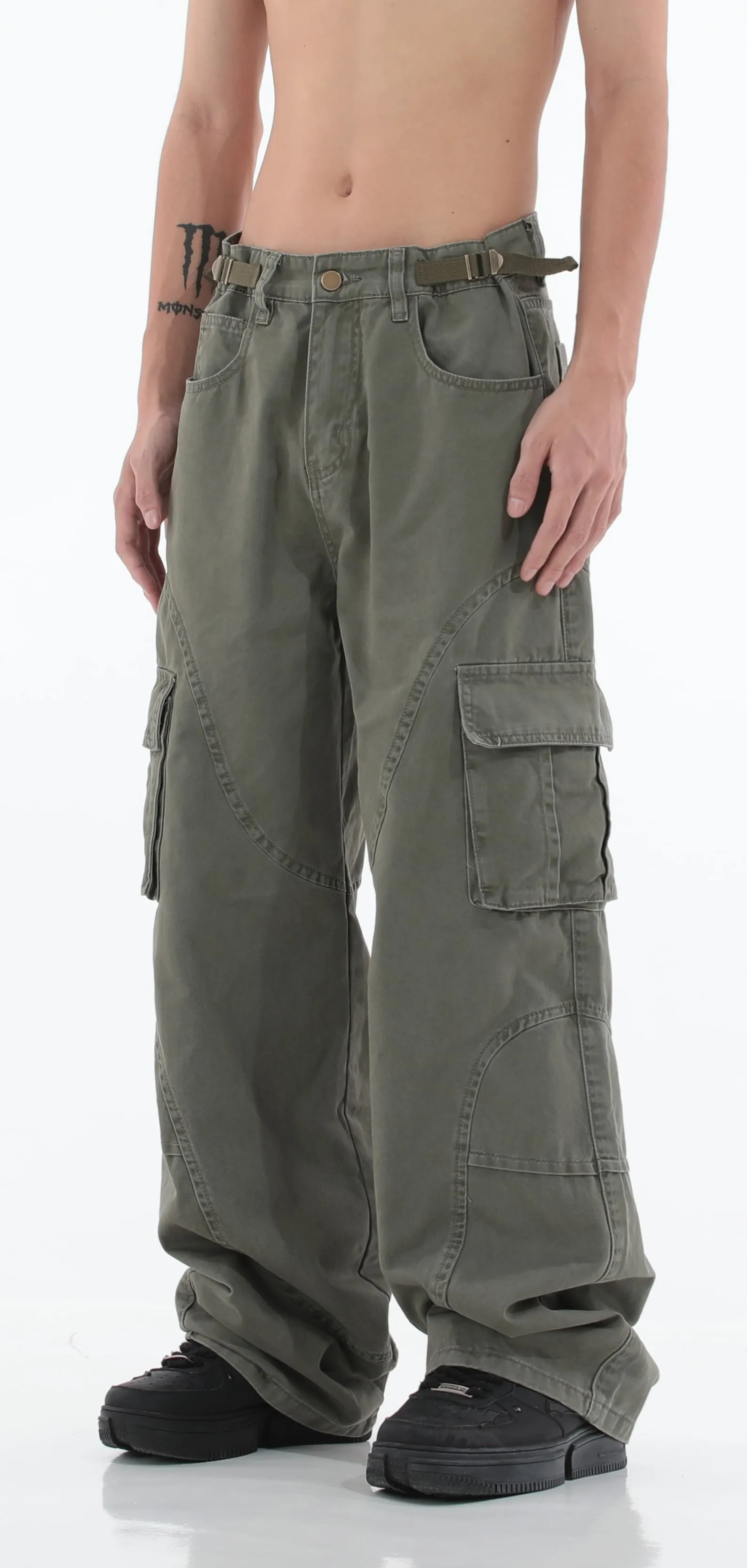 Double Waist Strap Cargo Pants