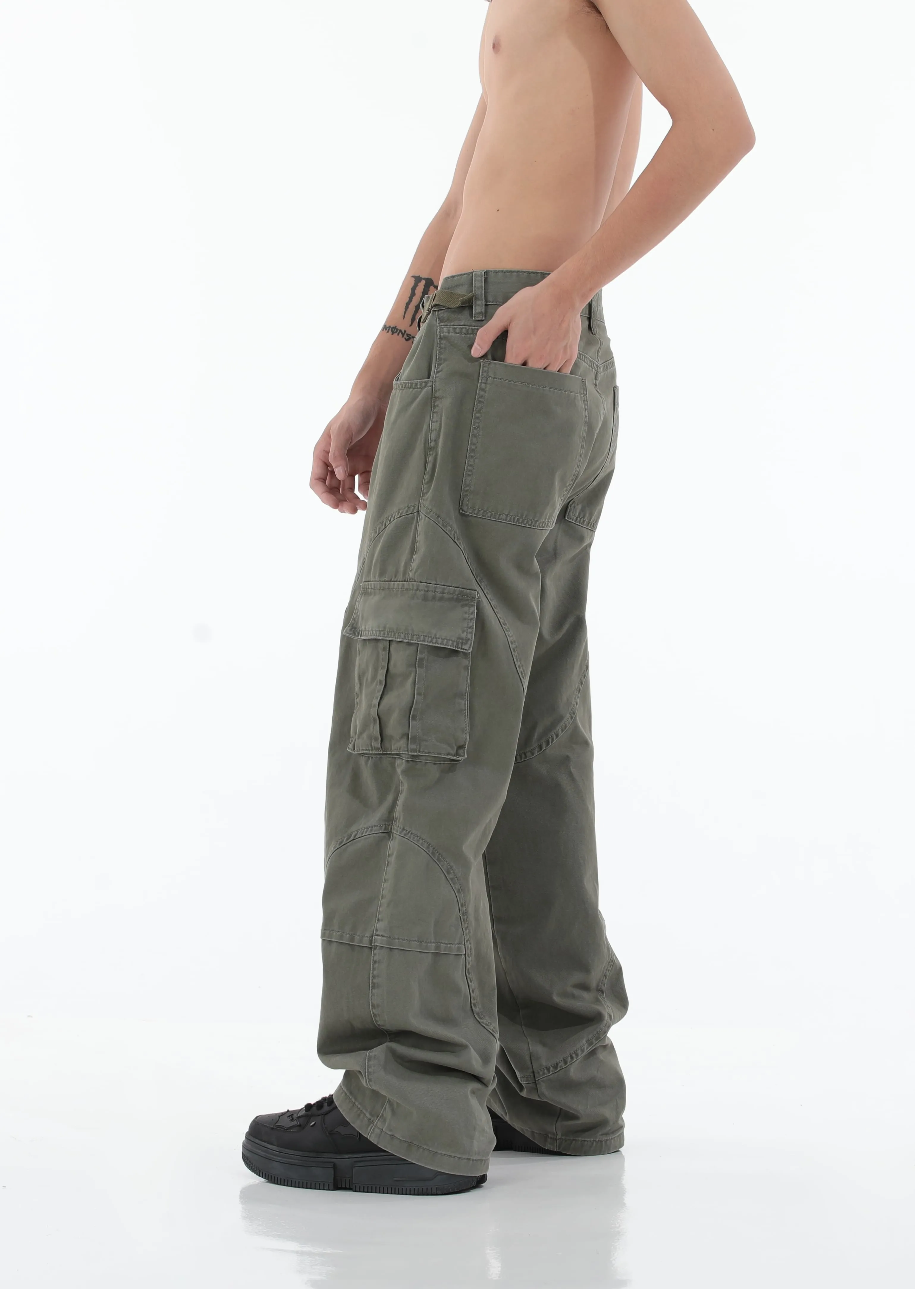 Double Waist Strap Cargo Pants