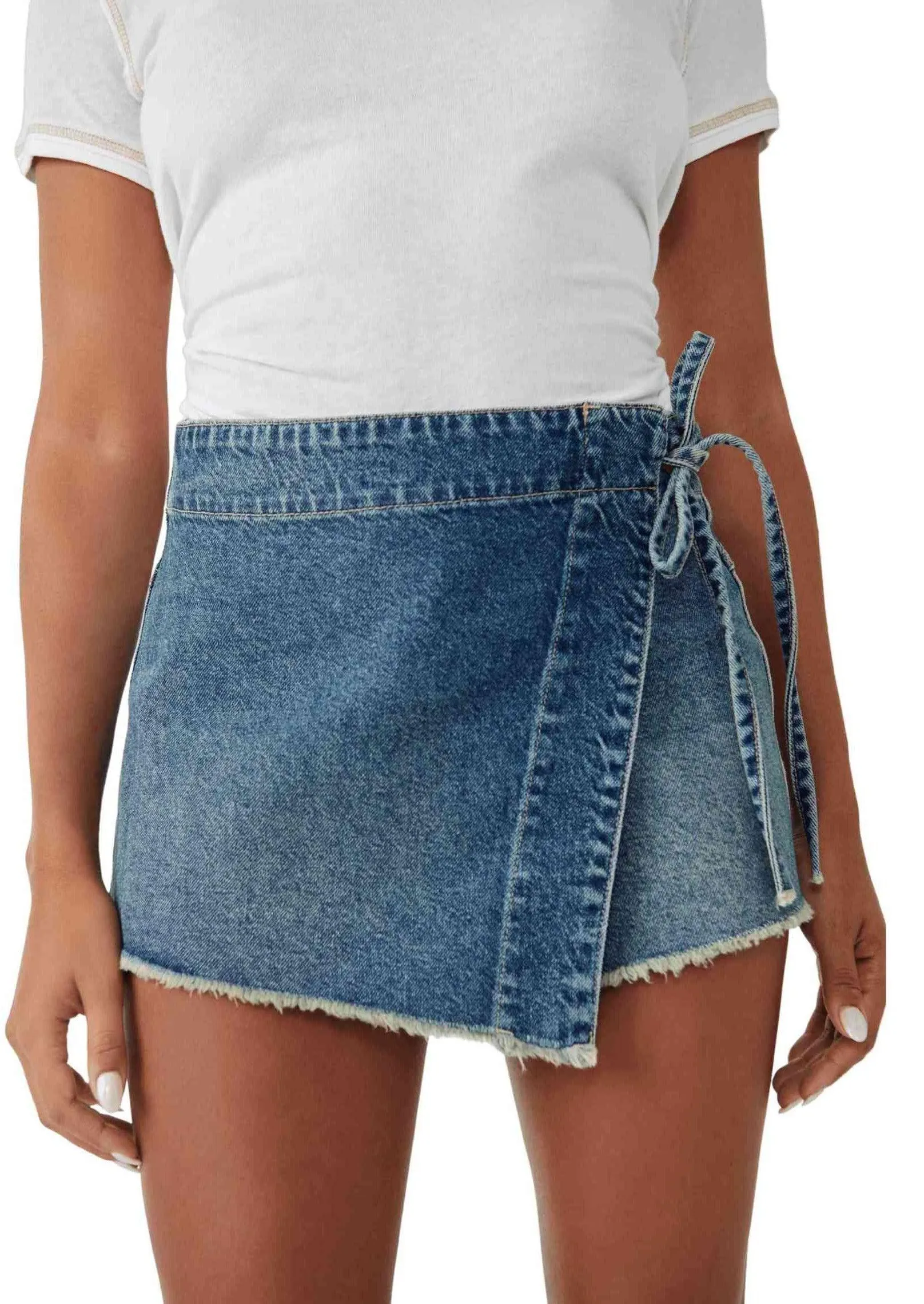 Emmy Denim Skort in Misty Blue