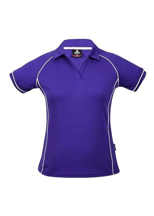 Endeavour Ladies Golf Polo - Purple/White