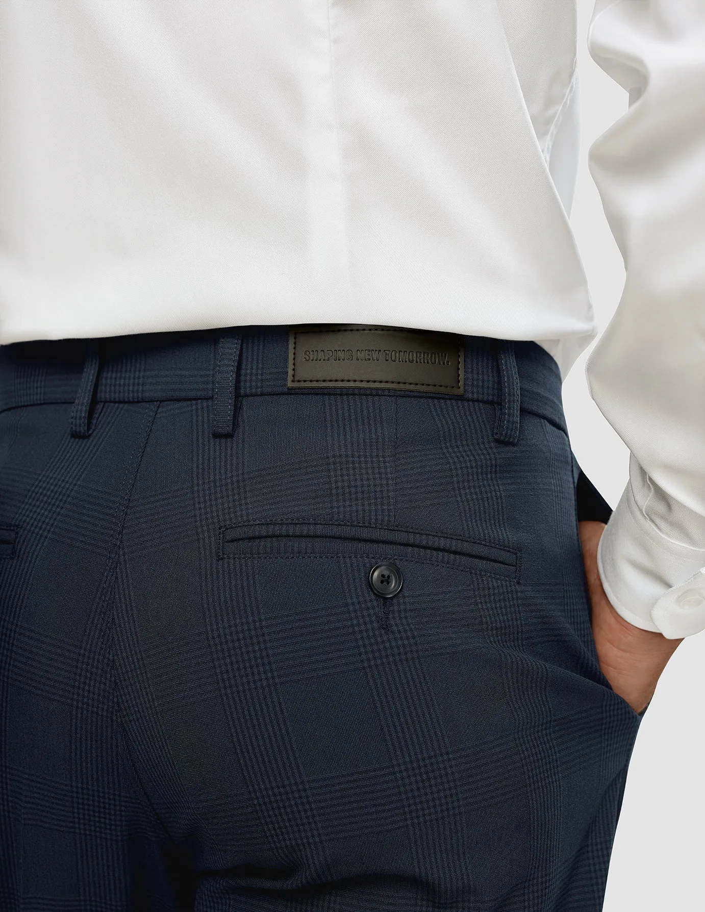 Essential Suit Pants Regular Dark Blue Check