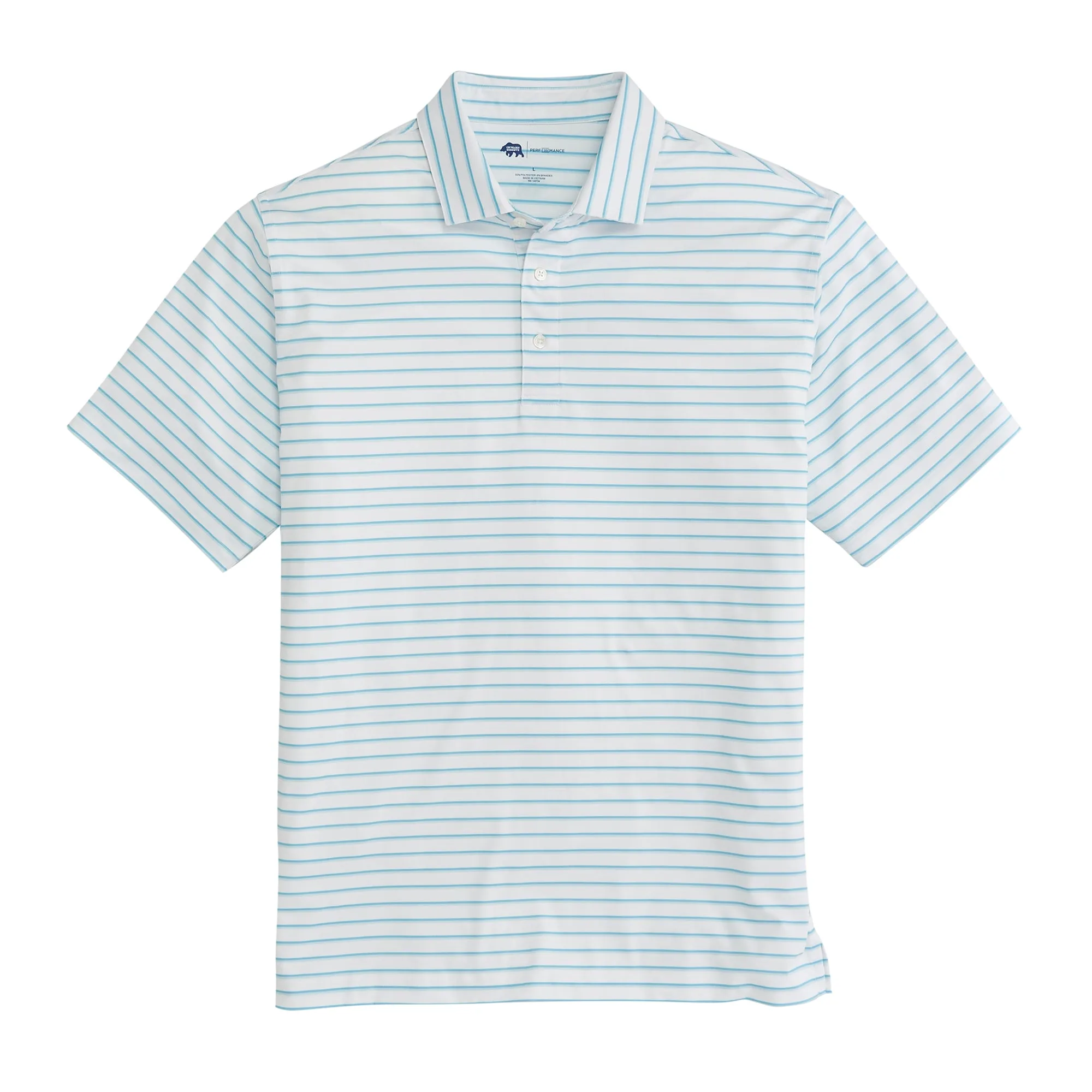 Fairway Stripe Performance Polo - Cabana Blue