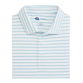 Fairway Stripe Performance Polo - Cabana Blue