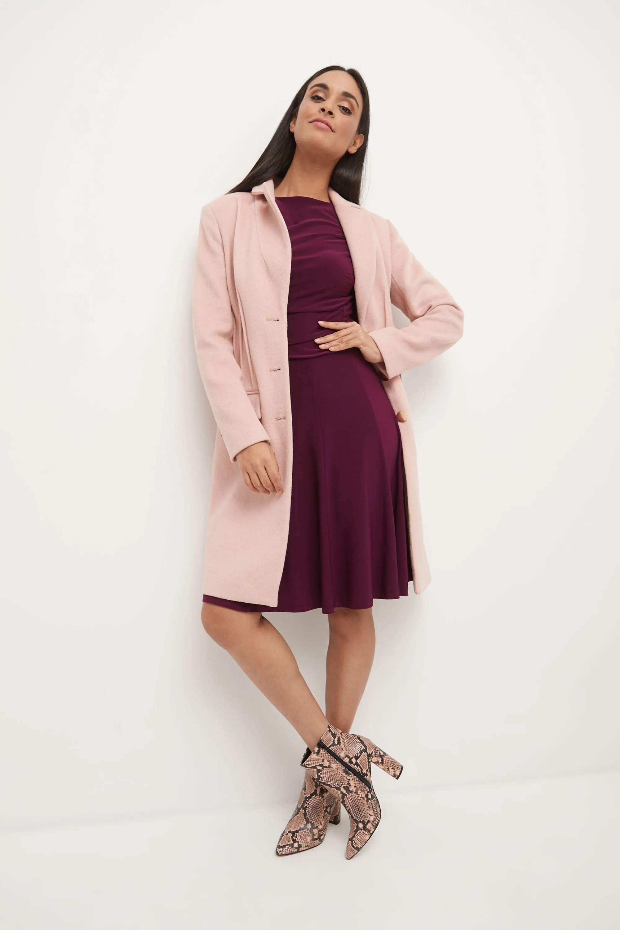 Flared Business Dress with 3/4 Sleeves