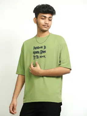 Freedom Is Never Given: Loopknit T-Shirt - Just ₹200! 🛡️