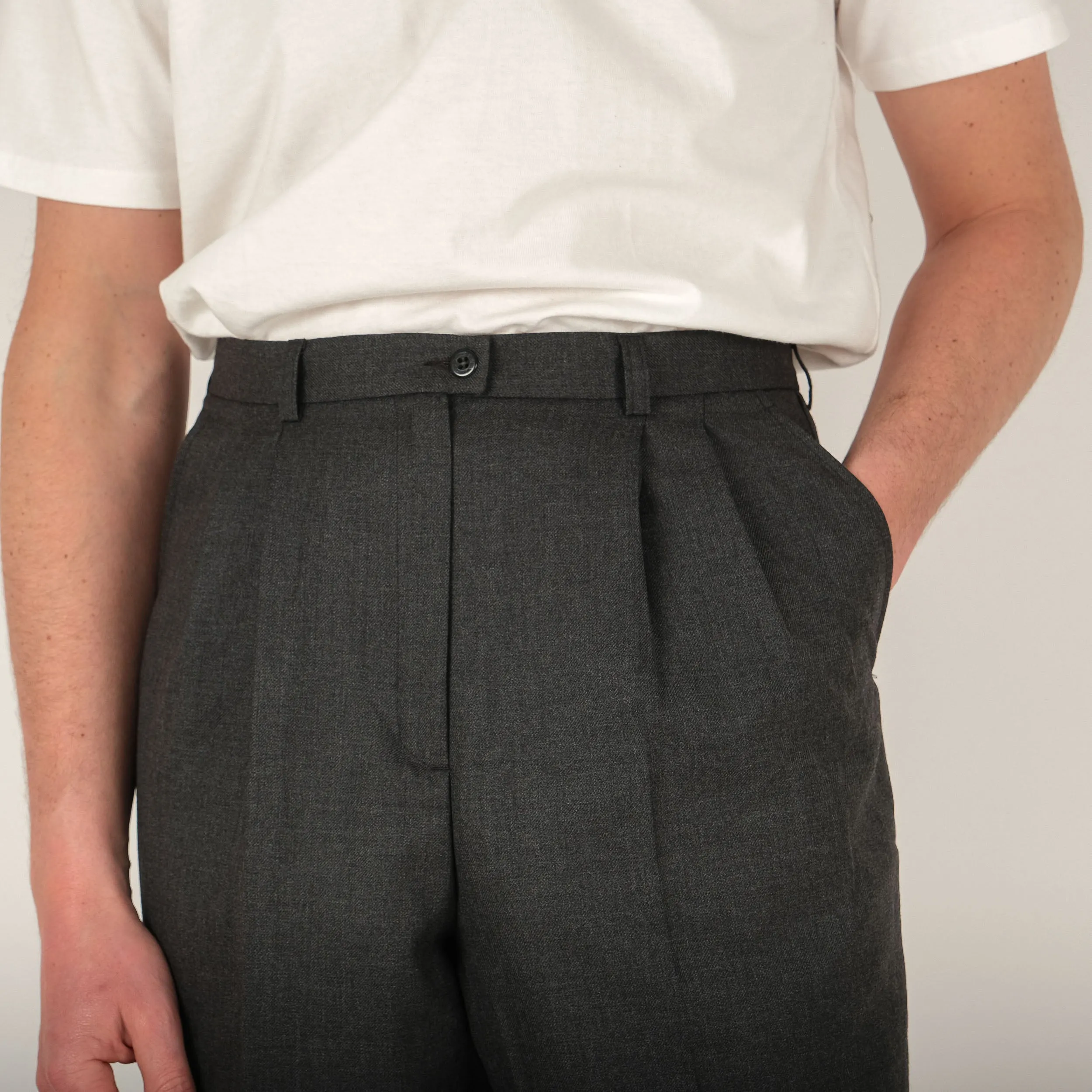 FRENCH CHARCOAL TAILOR PANTS