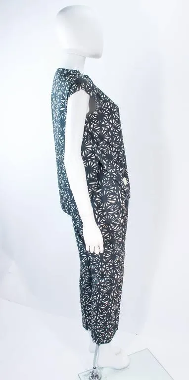 GIANNI BALDINI Printed Cotton Pants and Top Ensemble Size 4