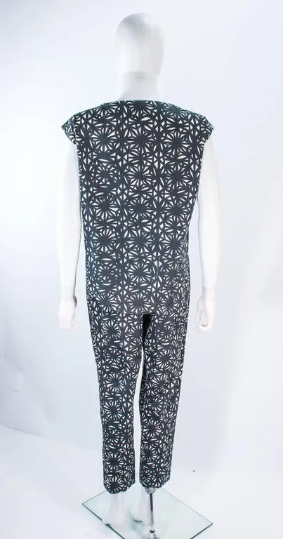 GIANNI BALDINI Printed Cotton Pants and Top Ensemble Size 4