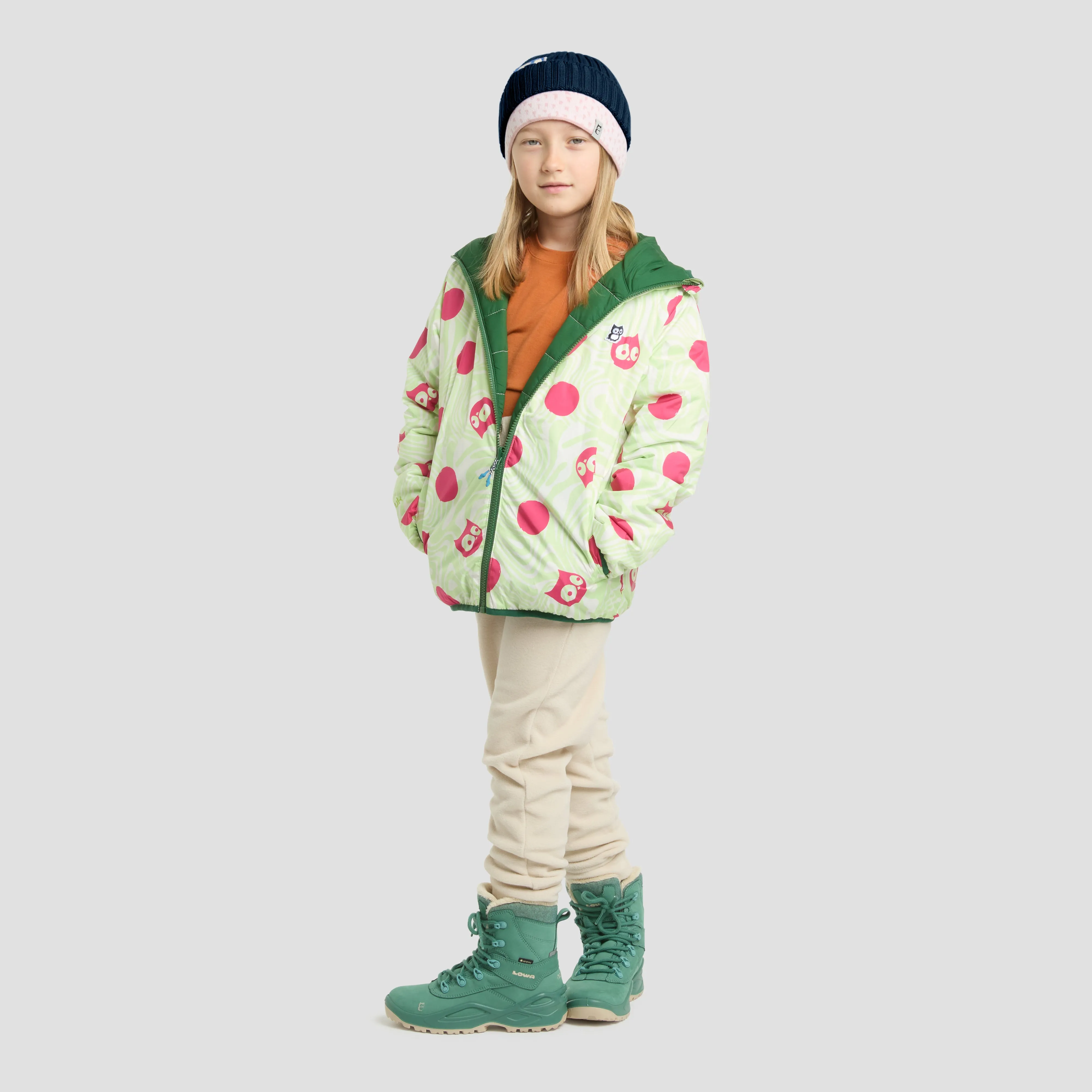 Glow reversible PrimaLoft jacket "Legna polka"