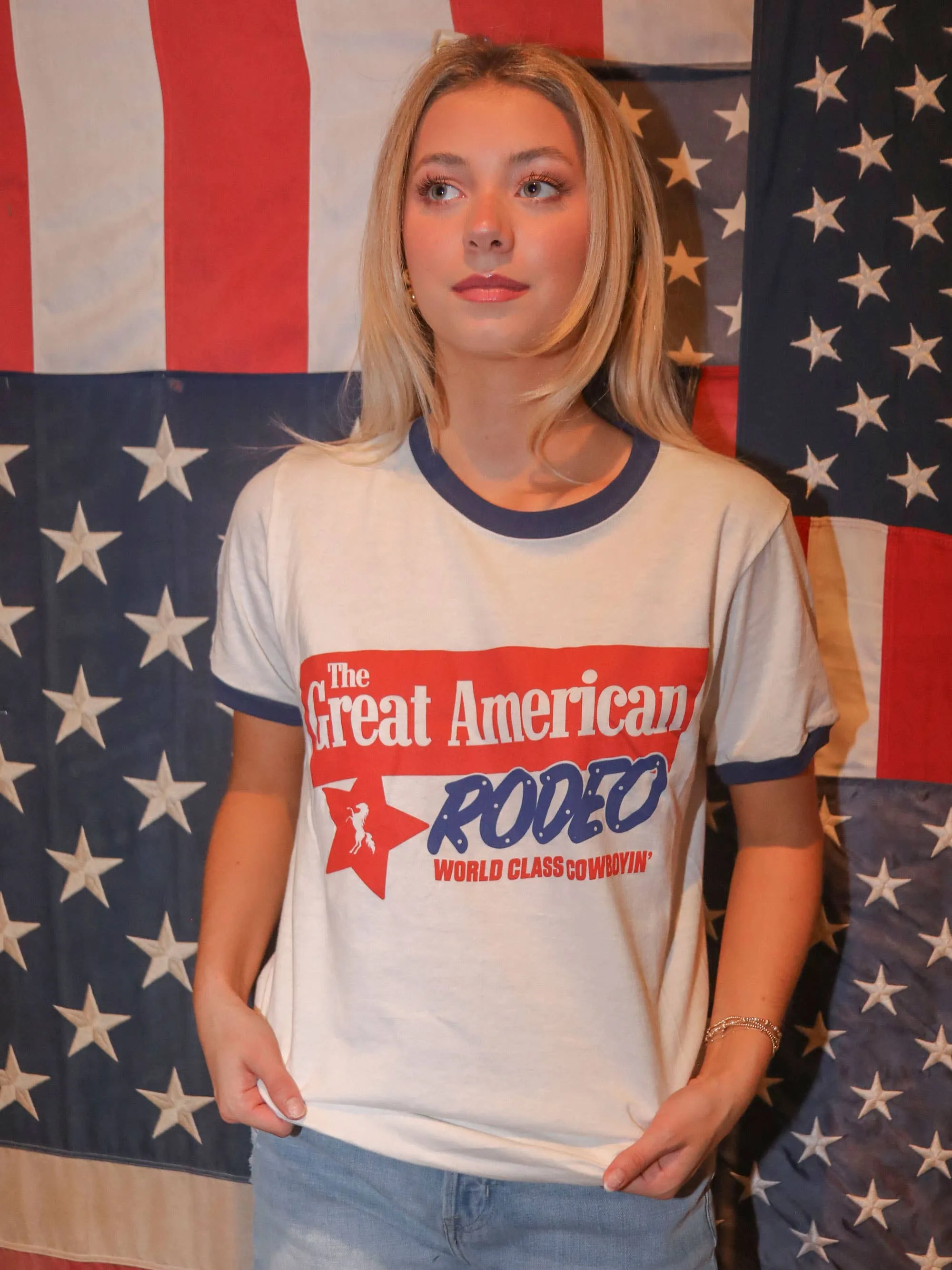 Great American Rodeo Ringer T-Shirt - Tees for Cowgirls