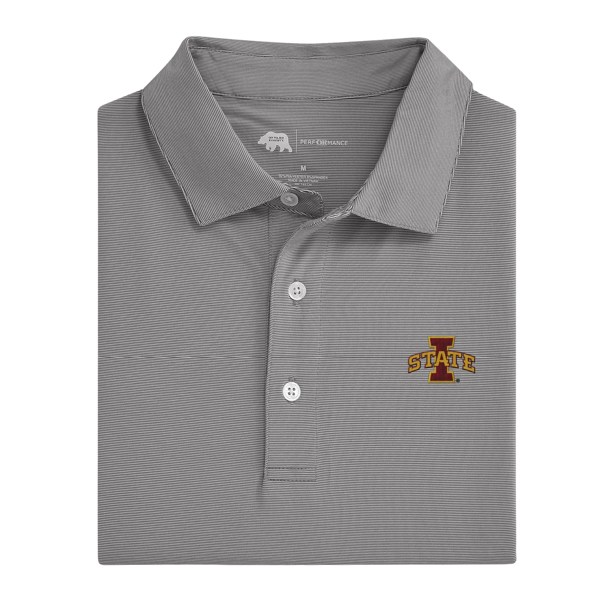 Hairline Stripe Iowa State Performance Polo - Nine Iron