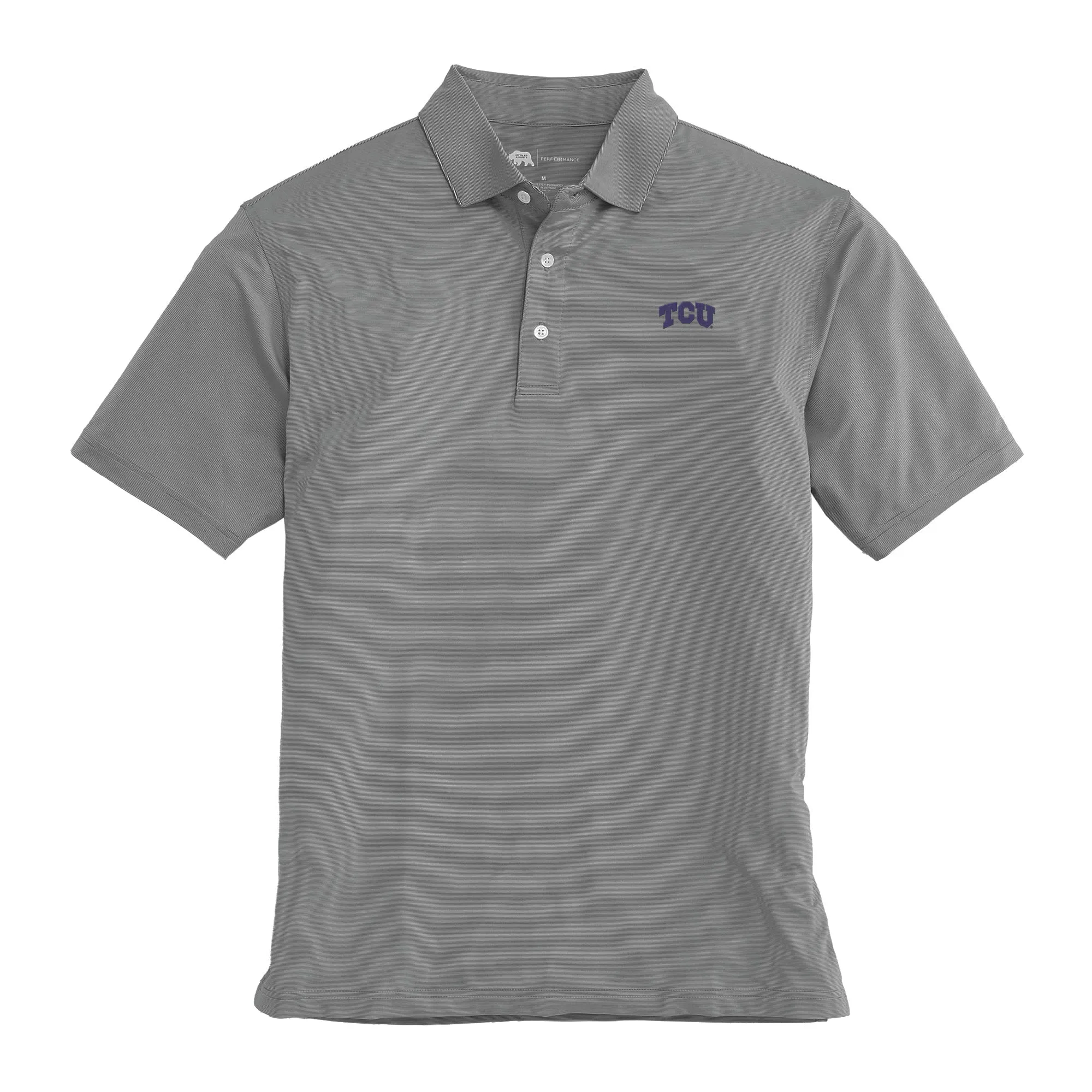 Hairline Stripe TCU Performance Polo