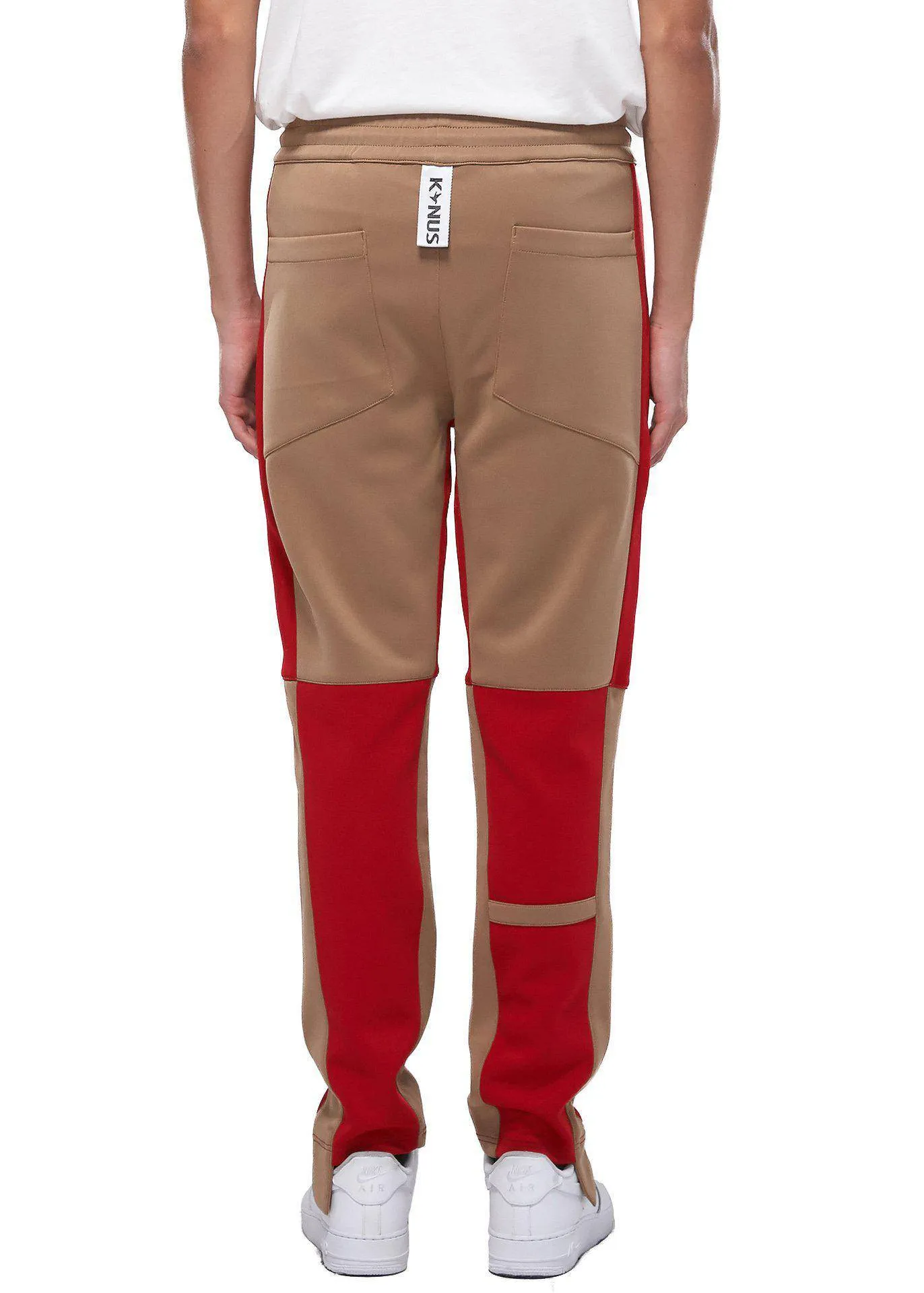 Konus Men's Color Blocked Track pants in  Camel