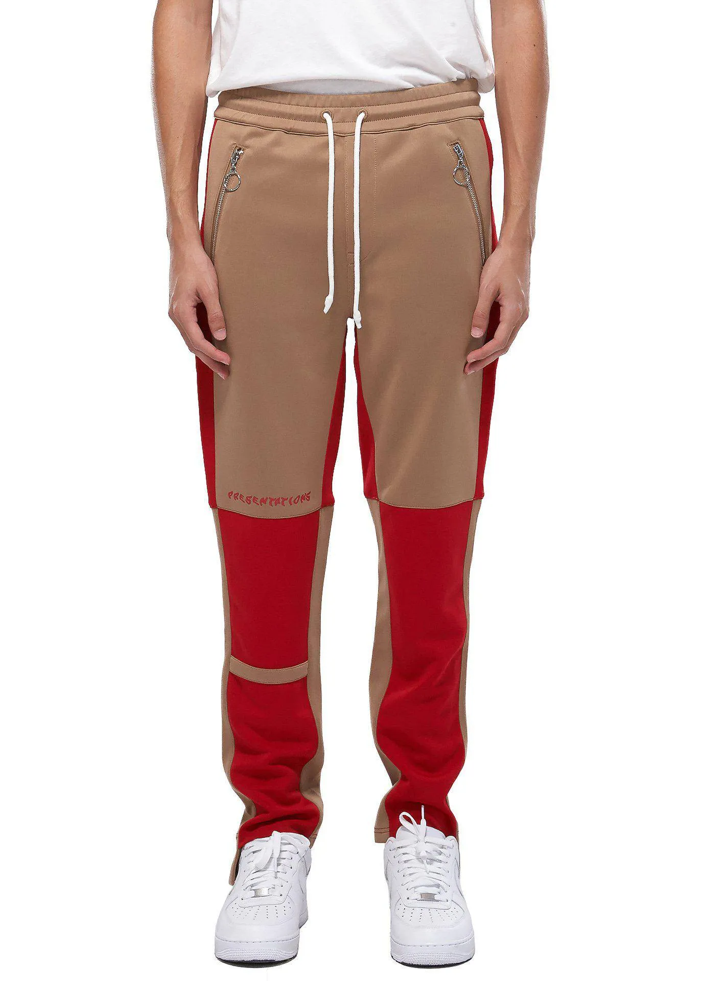 Konus Men's Color Blocked Track pants in  Camel