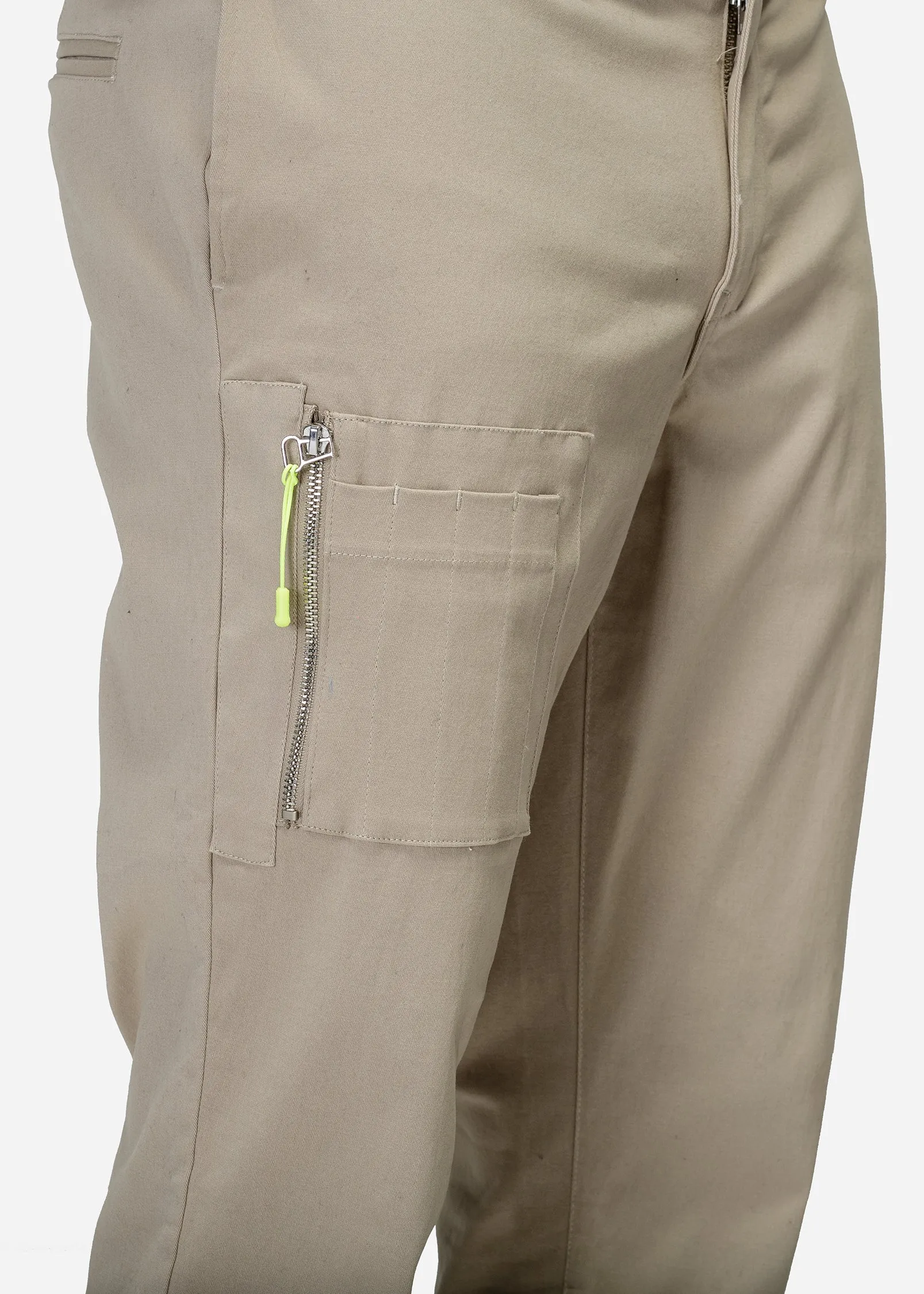 Konus Men's Cropped Side Zip Pants in Tan