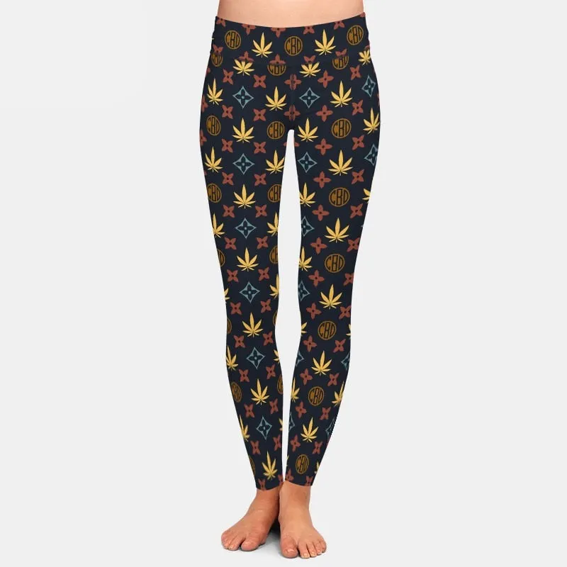 Ladies Leaves Printed Fashion Leggings