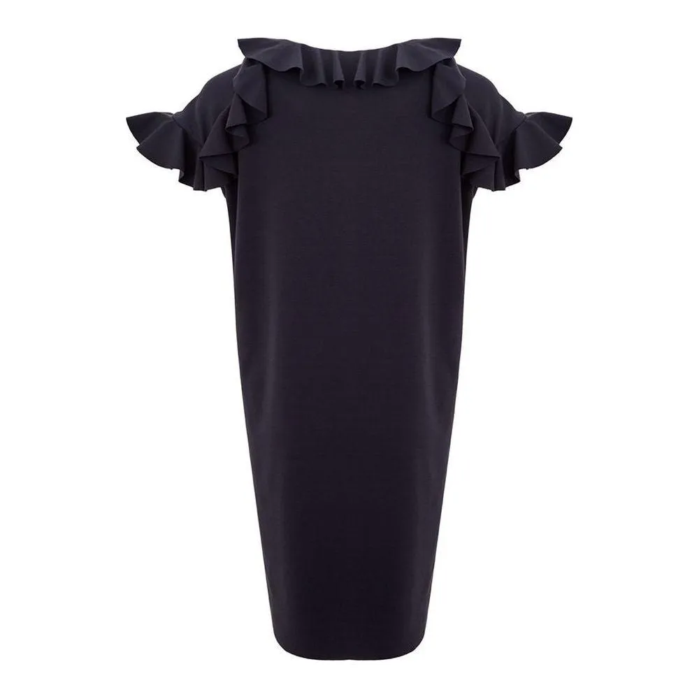 Lardini Elegant Black Viscose Dress