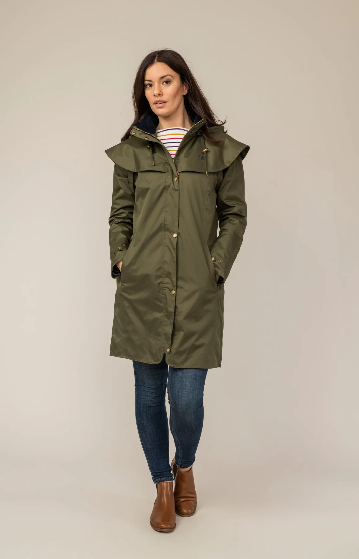 Lighthouse Outrider Waterproof Raincoat Three Quarter Length Fern