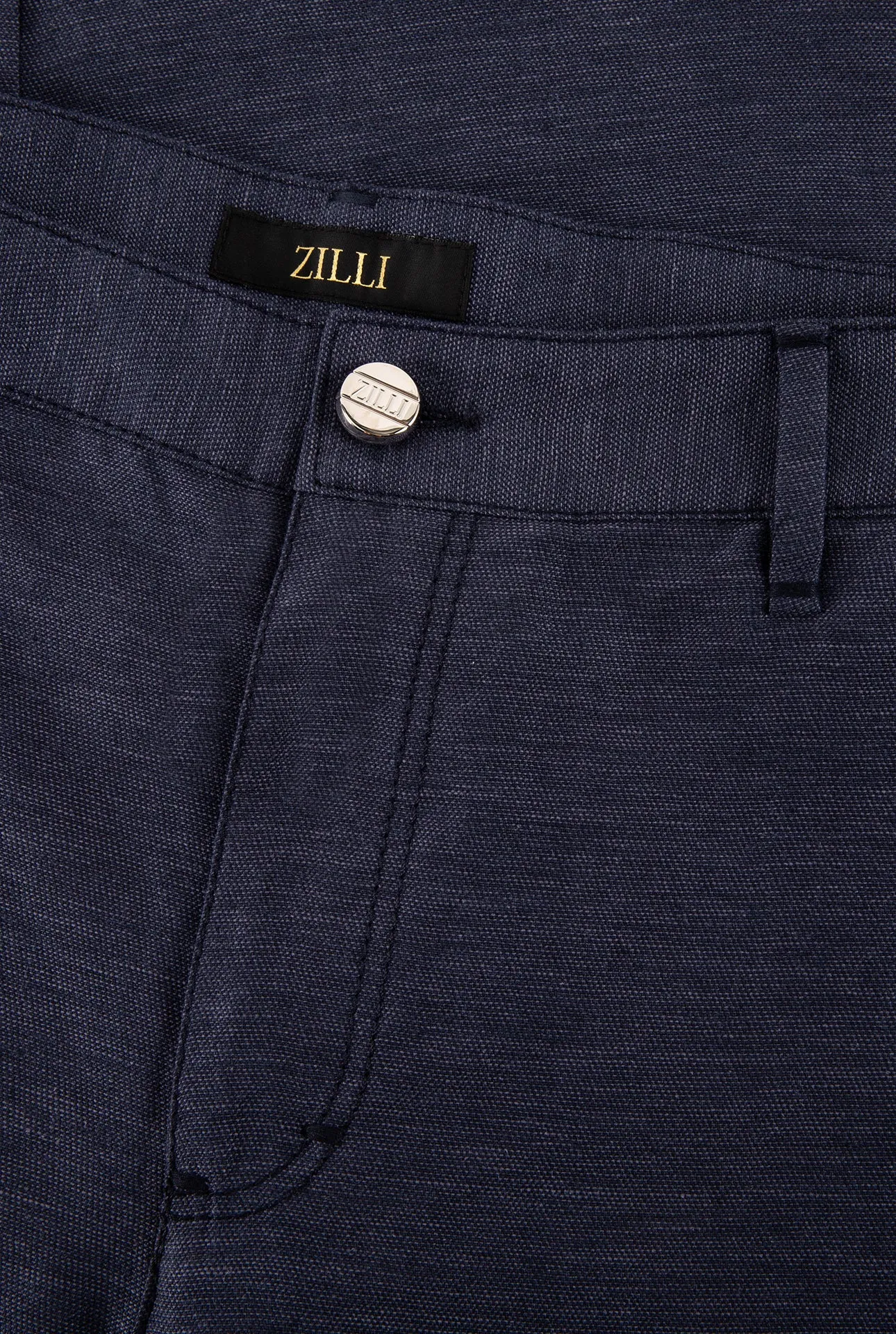 Linen and Silk Slim Fit Pants