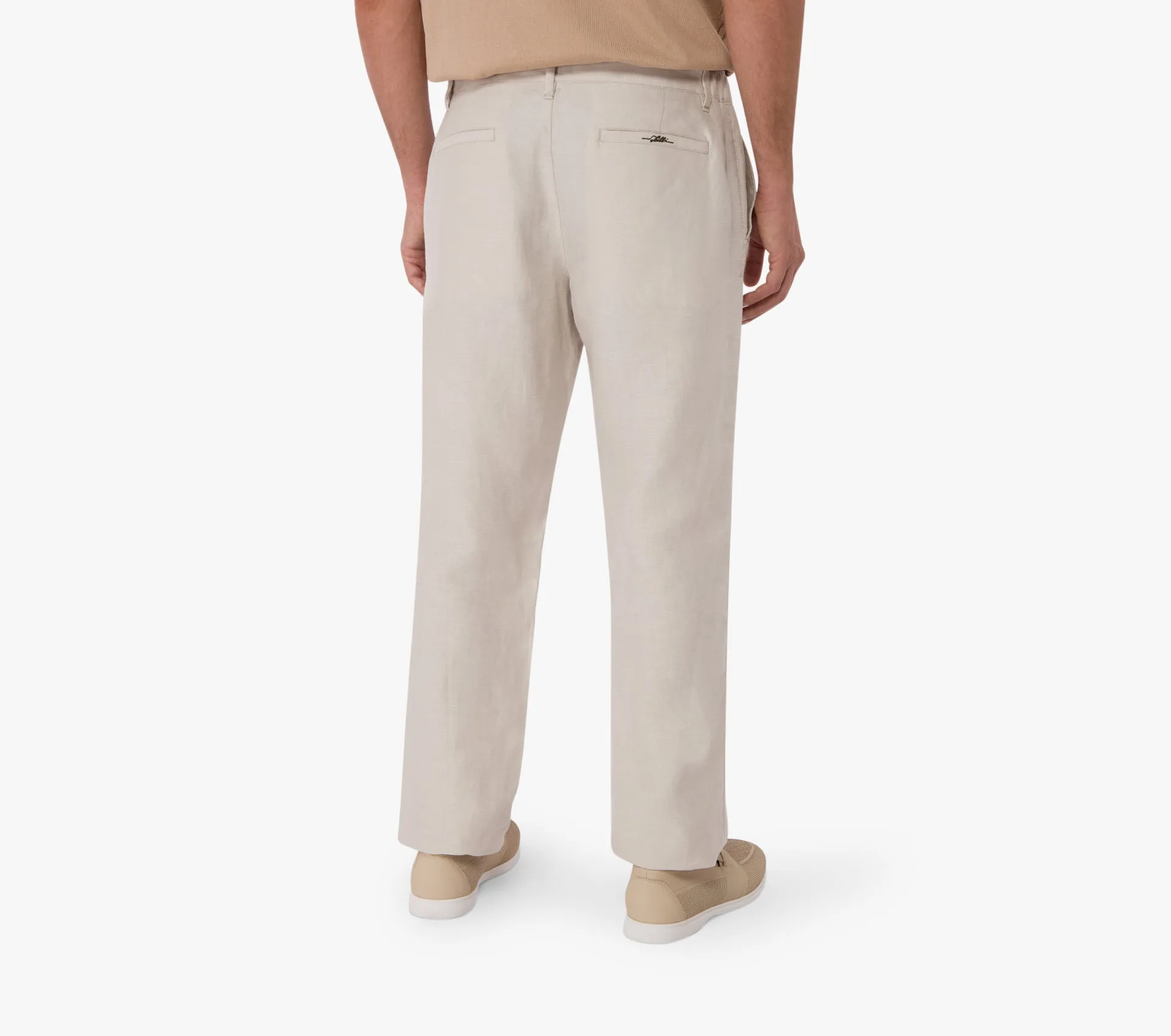 Linen and Silk Slim Fit Pants