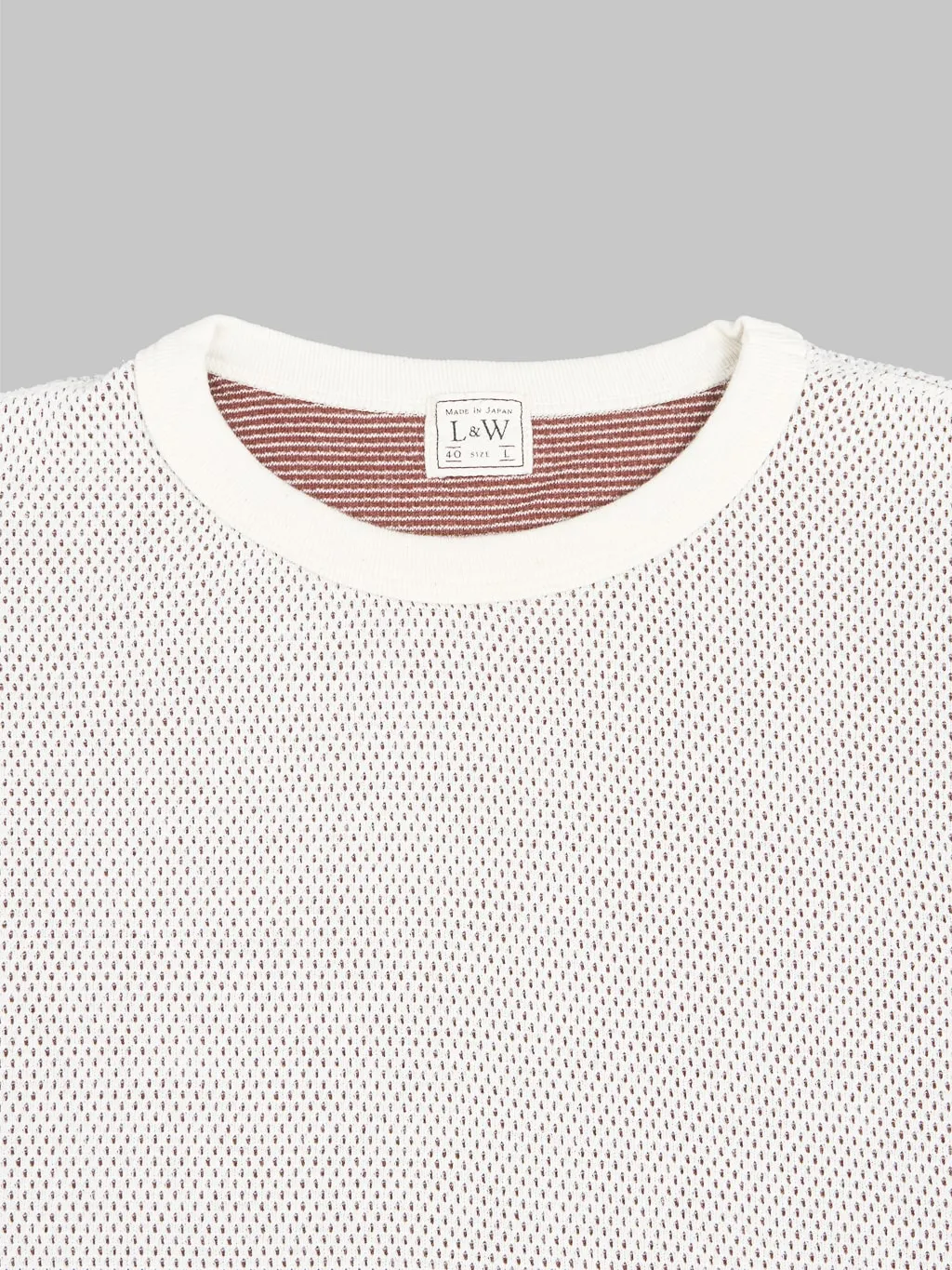 Loop & Weft Double Face Hex Honeycomb Crewneck Thermal Vintage Ivory