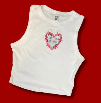 Macadelic Embroidered Muscle Style Baby Doll Tee