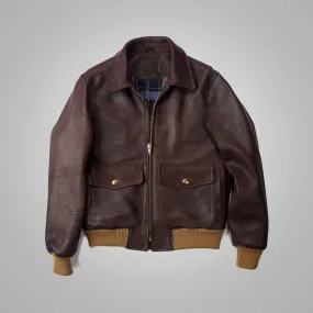 Men A2 Bomber Flying RAF Aviator Sheepskin Leather Jacket