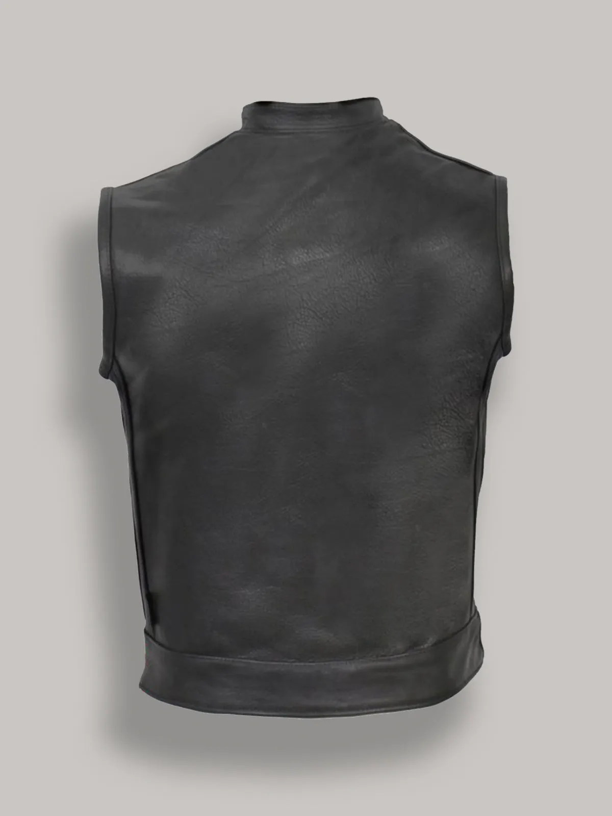 Men Black Leather Vest