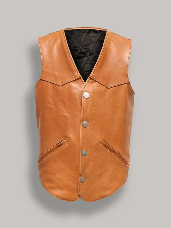 Men Western Style Brown Vest