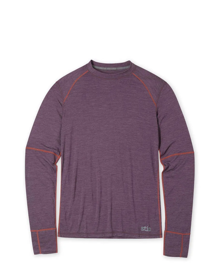 Mens Lightweight Crew Long Sleeve Shirt - PeakWool Fabric