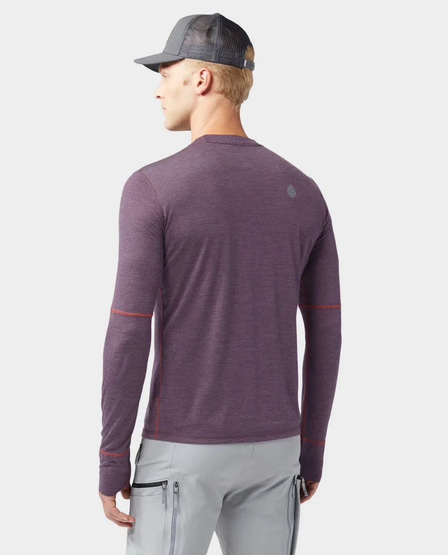 Mens Lightweight Crew Long Sleeve Shirt - PeakWool Fabric