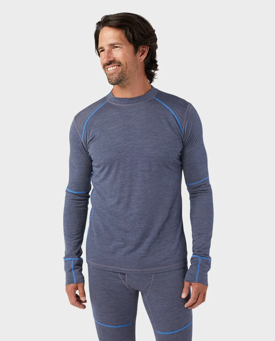 Mens Lightweight Crew Long Sleeve Shirt - PeakWool Fabric