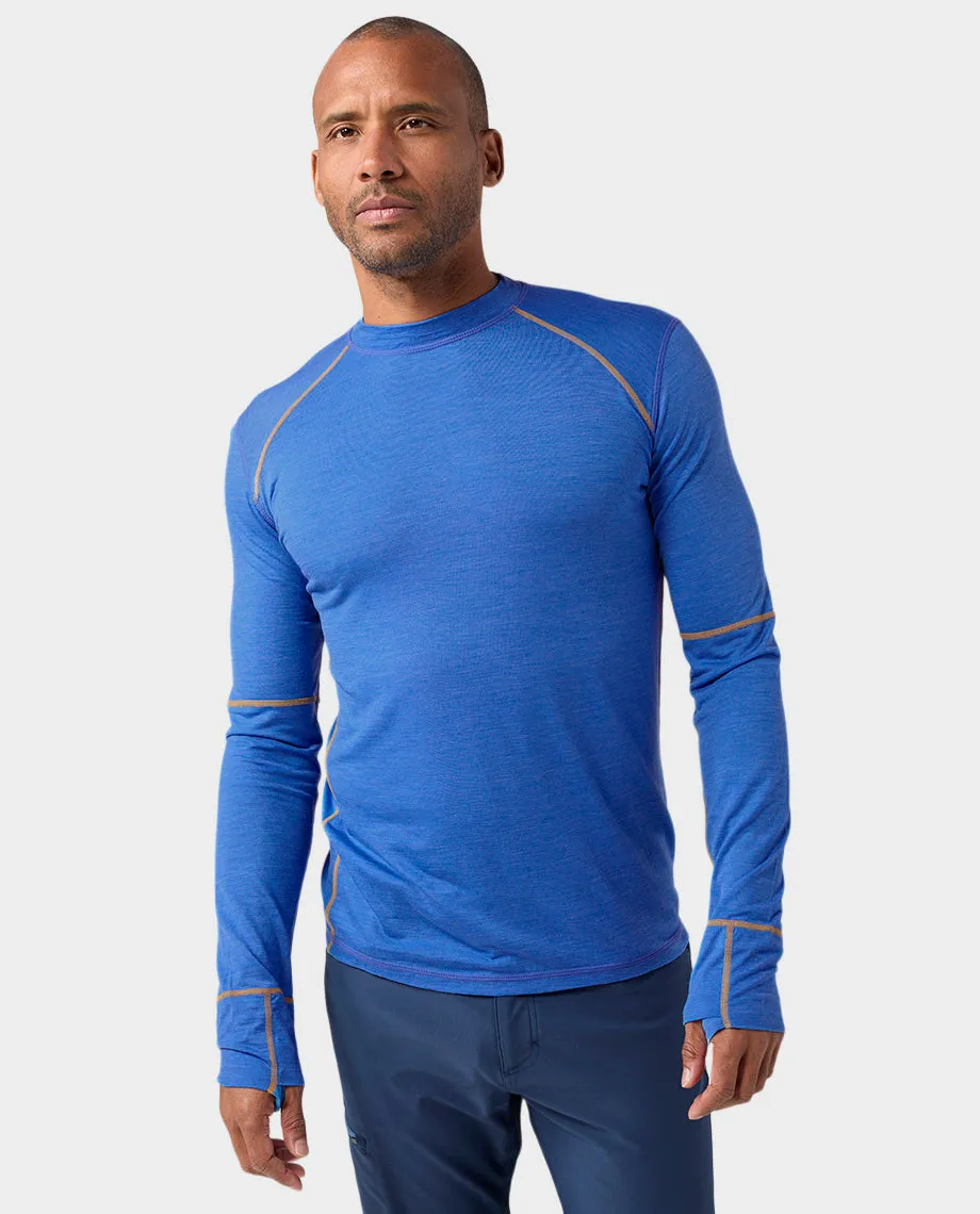 Mens Lightweight Crew Long Sleeve Shirt - PeakWool Fabric