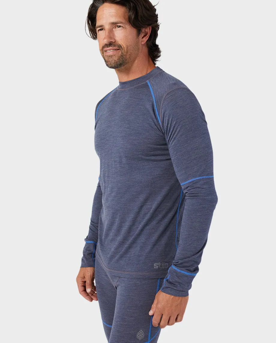 Mens Lightweight Crew Long Sleeve Shirt - PeakWool Fabric