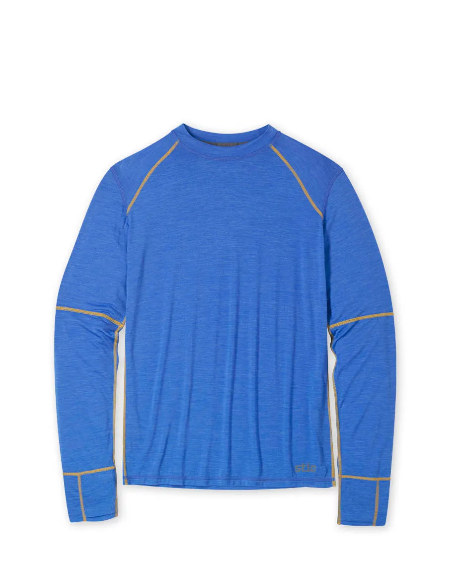 Mens Lightweight Crew Long Sleeve Shirt - PeakWool Fabric