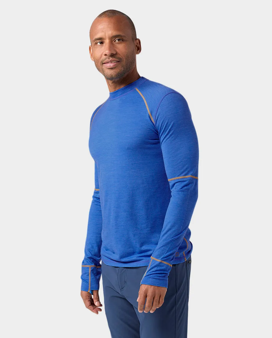 Mens Lightweight Crew Long Sleeve Shirt - PeakWool Fabric