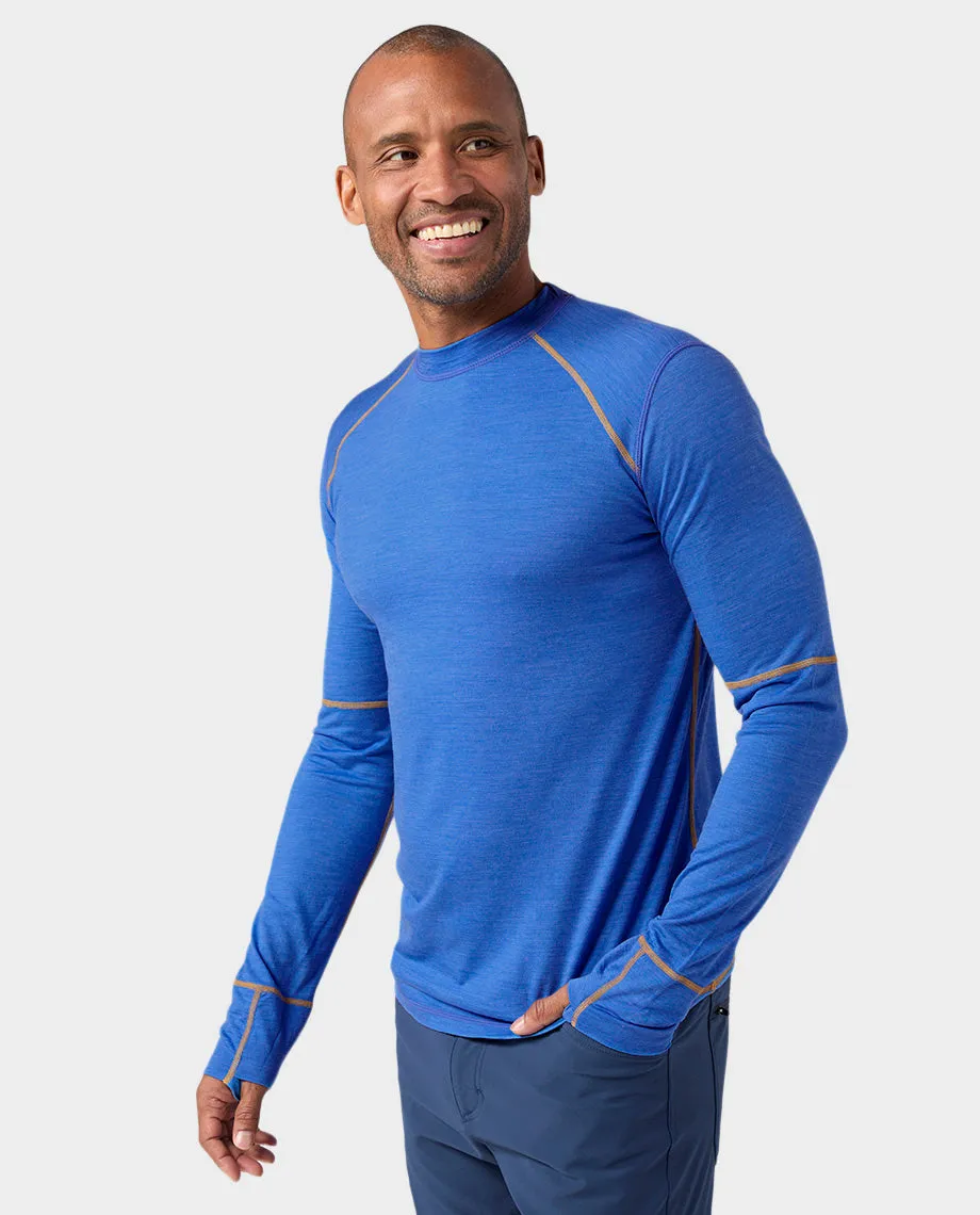 Mens Lightweight Crew Long Sleeve Shirt - PeakWool Fabric