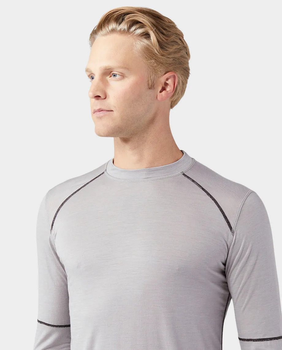 Mens Lightweight Crew Long Sleeve Shirt - PeakWool Fabric